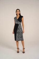 Vestido Ponto Roma Transpassado Com Monograma