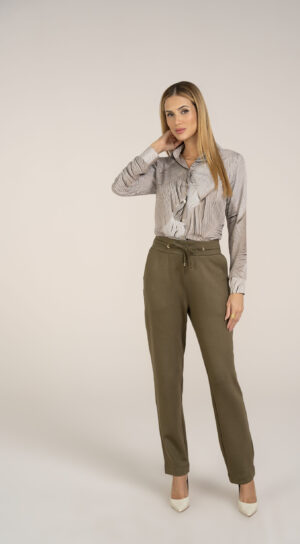 Camisa Crepe Manga Longa com Botões 