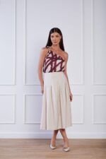 Blusa de Tecido Crepe Ombro Só Geométrico