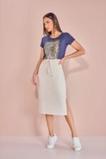 T-shirt Moldura Estampada em Palmeira