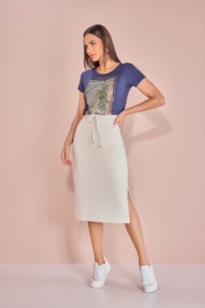 T-shirt Moldura Estampada em Palmeira