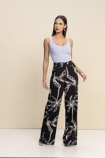 Calça Pantalona Estampada em Viscose REF:144651