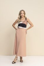 Blusa de Alça Fina Composê em Crepe e Viscolinho REF:174720