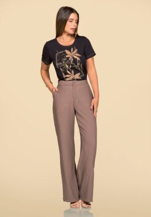 T-Shirt em Viscomalha com Estampa de Beija-Flor REF:184754